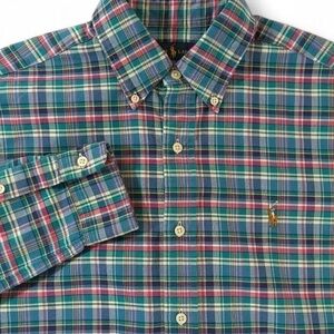 Ralph Lauren Men's Multicolor Plaid Button-Down Shirt 2XL Tall